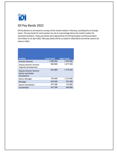 IDI Pay Bands Cover