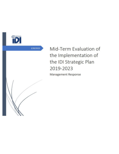 IDI Management Response to Mid-Term Evaluation of the IDI Strategic Plan