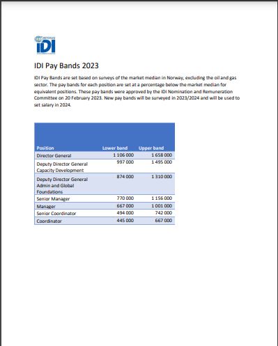 IDI Pay Bands Cover