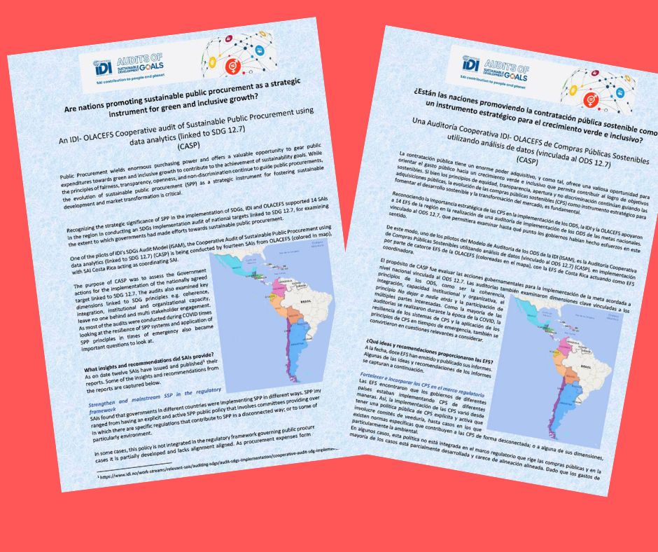 SAIs' audits contribute to sustainable public procurement practices linked to SDG 12.7 