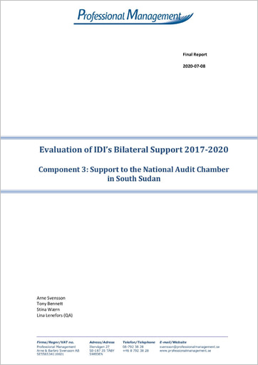 Evaluation of South Sudan NAC Peer Support Project 2017-2020 Cover