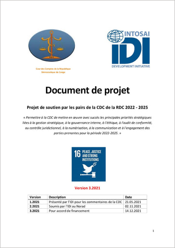 CDC-RDC Project de soutien par les pairs 2022-2025 Document de project