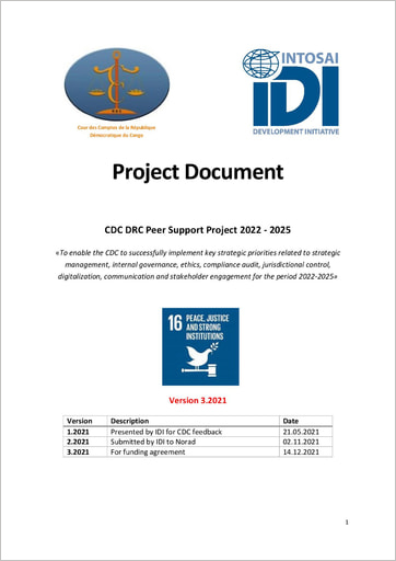 CDC-DRC Peer Support Project 2022-2025 Project Document Cover