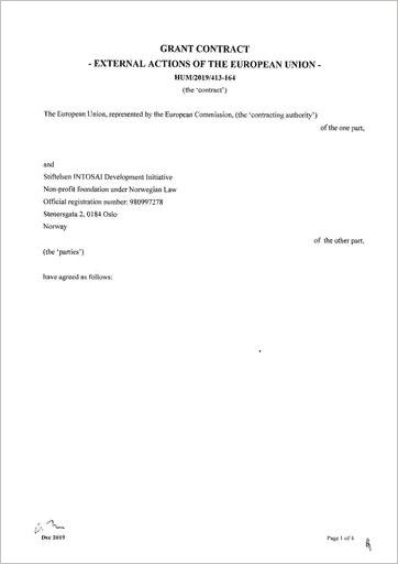 Cover of the EU Funding to PAP-APP 2020-2023 Agreement