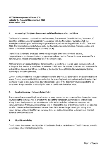 Notes to the Financial Statements 2019 Cover