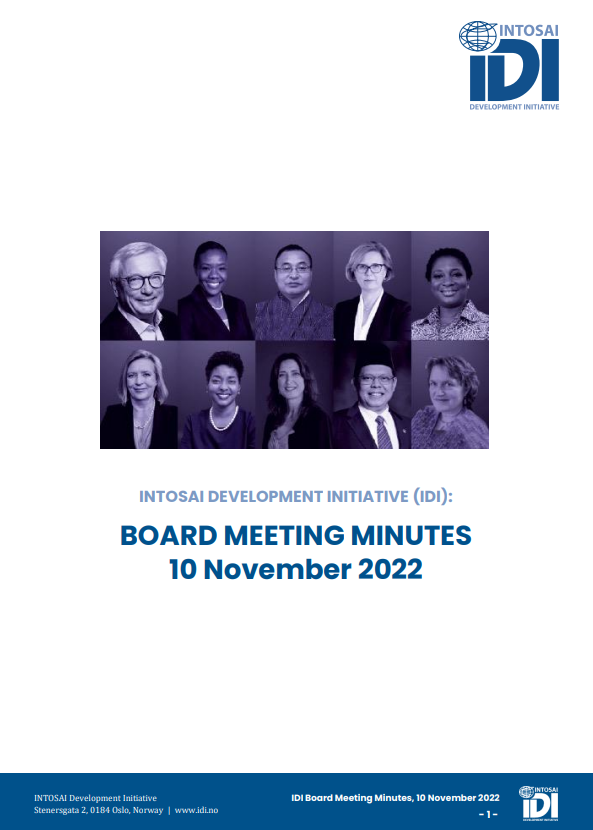 Minutes IDI Board Meeting November 2022
