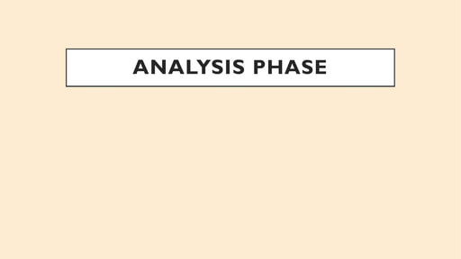 2 Analysis phase