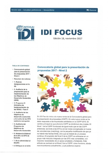 IDI Focus 18 Newsletter Spanish