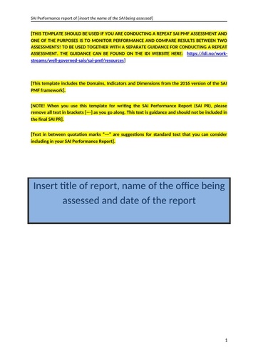 FINAL SAI PMF report template REPEAT ASSESSMENT