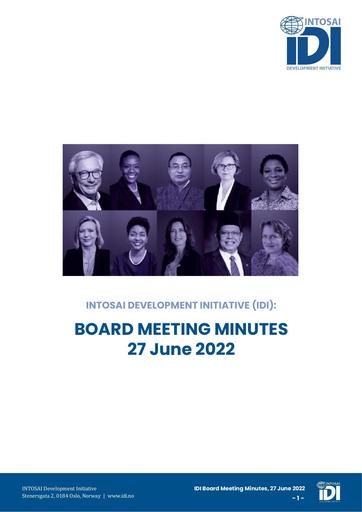 Minutes IDI Board meeting June 2022