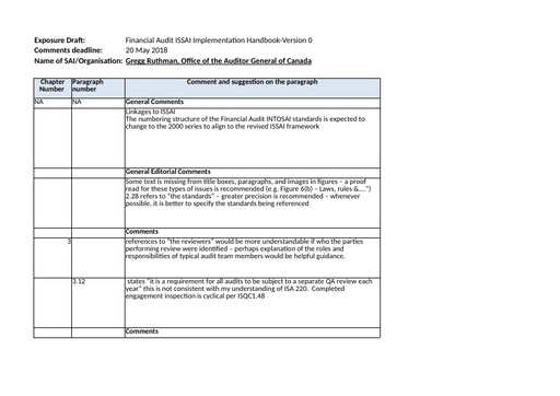 Financial Audit Handbook V1 English -Disposal of comments from the stakeholders table