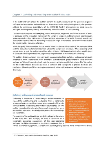 TAI audit guide chapter 7 Gathering and evaluating evidence