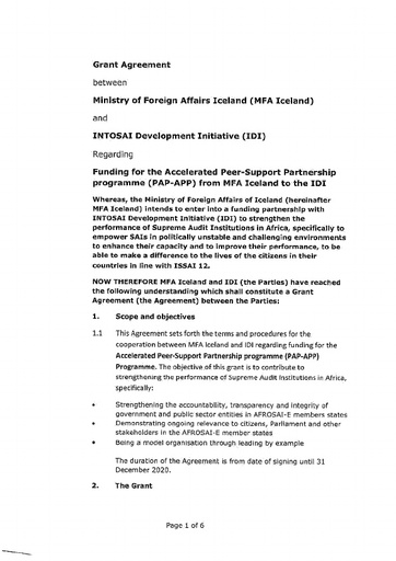 Contract IDI and MFA Iceland