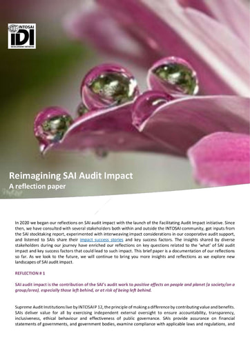 IDI Reimagining SAI Audit Impact