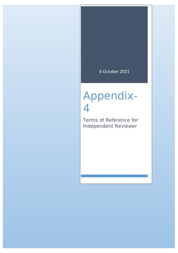 Appendix 4 ToR for independent reviewer