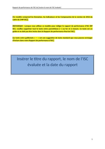 CMP ISC Modèle de rapport