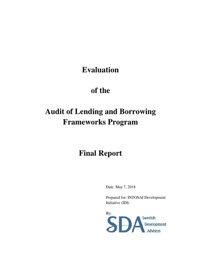 Final Report Evaluation of the ALBF programme 7 May 2018
