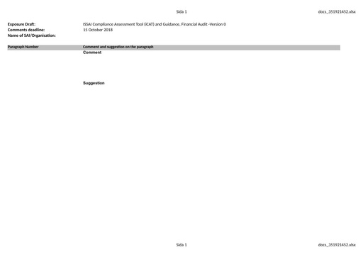 Template disposition of comments for FA iCAT Version 0, French