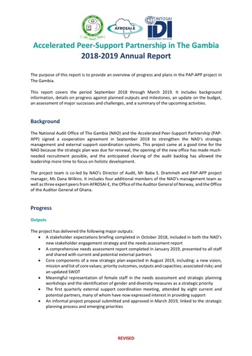 PAP APP in The Gambia   2018 2019 Annual Report (final)