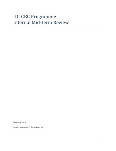Report on the mid term internal review of the IDI CBC Support Programme