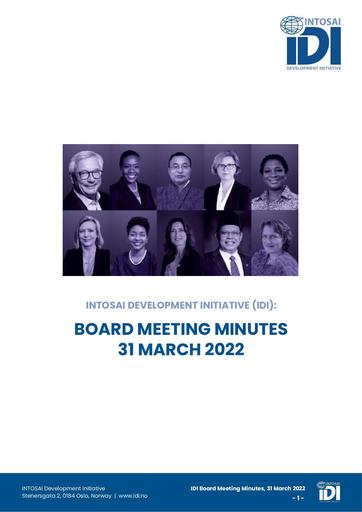 IDI Board Meeting Minutes March 2022